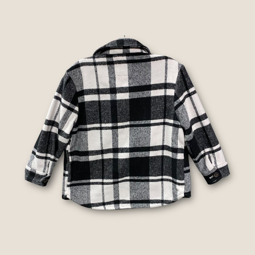 Old Navy Black and White Black and White Plaid Jacket Winter , 6