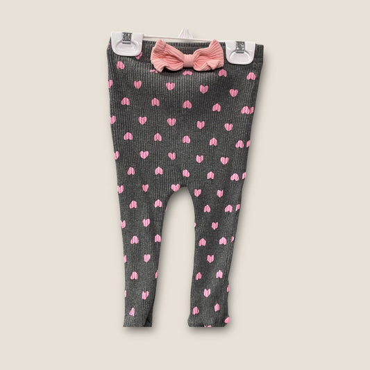 Unbranded Gray Leggings with Hearts, 12m