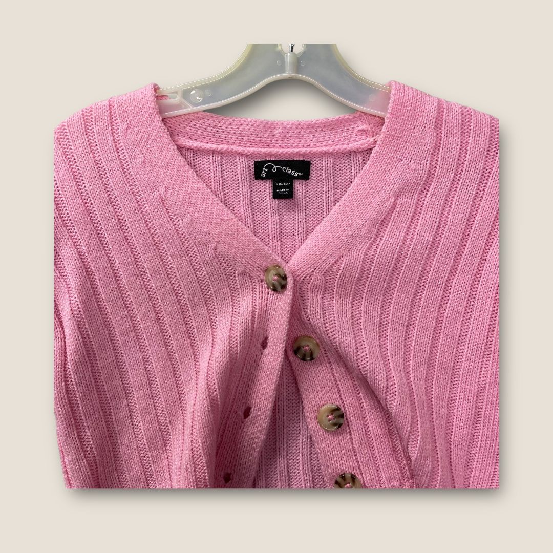 Art Class PInk Pink Button down sweater, 6