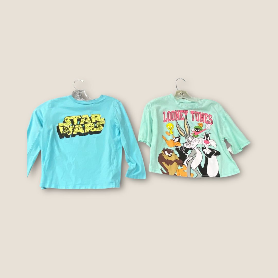 Mixed Blues 2pack  tees Looney tunes and star wars, 5