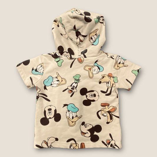 Disney Cream Disney charactor Tee with hood, 6m