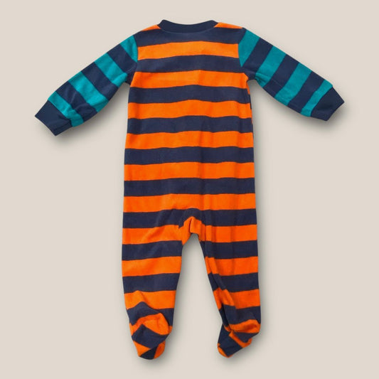 caters orange Striped fuzzy pjs, 6m