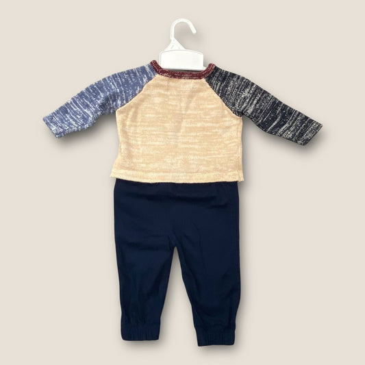 Happy Fella multi 2pcs outfit sweater and slacks, 6m