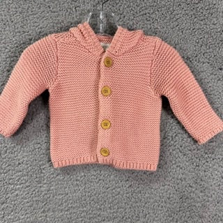 Carter's Pink Little Planet Knit Button-Up Hoodie, 3mo