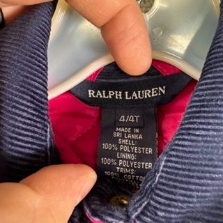 Ralph Lauren Pink,Navy Blue Button-Up Collared Jacked, 4