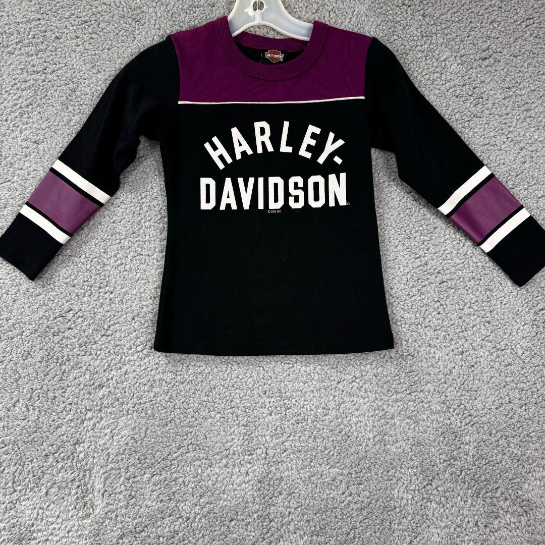 Harley Davidson Pink, Black, and White Long Sleeve T-Shirt, 4