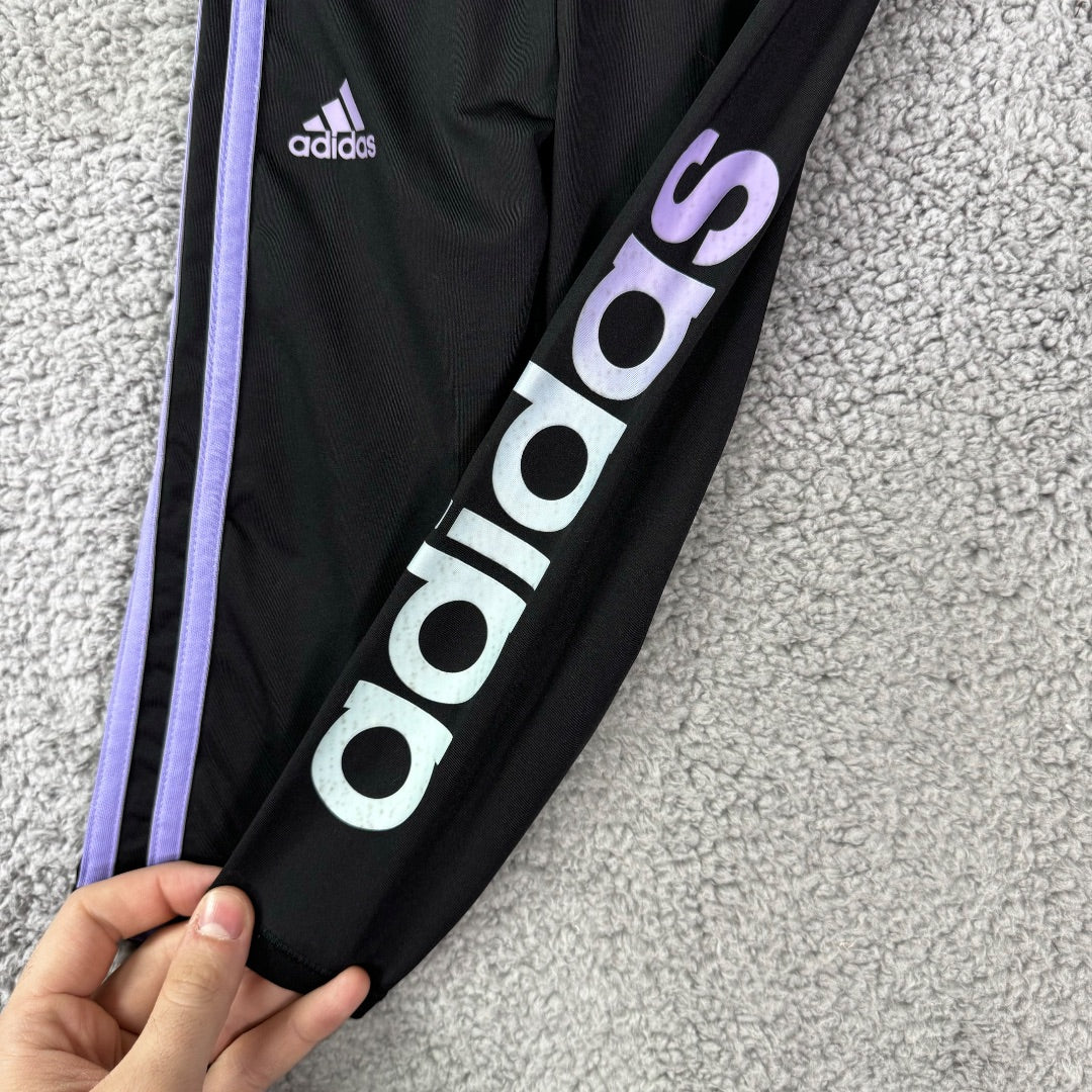 Adidas Black and Purple Sweat Pants, 2