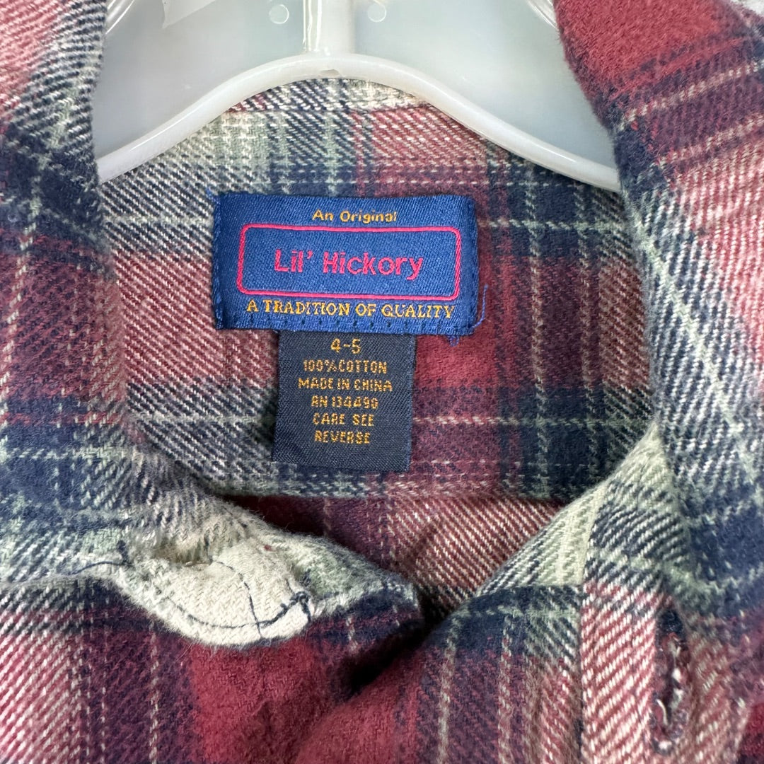 Lil' Hickory Red and White Plaid Flannel Shirt, 4