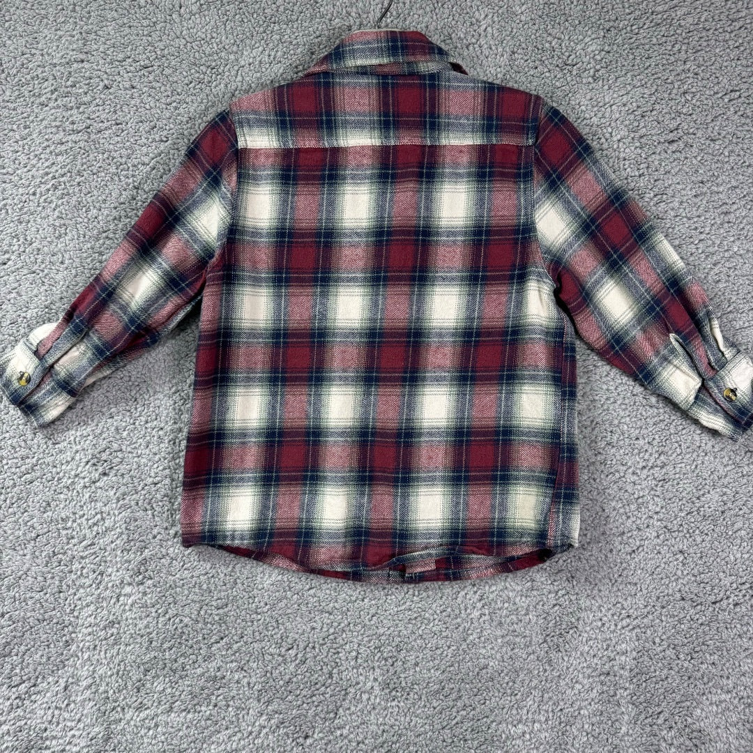 Lil' Hickory Red and White Plaid Flannel Shirt, 4