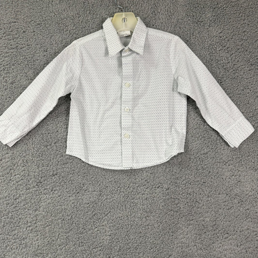 Van Heusen White Button-Up Collared Shirt, Long Sleeve, 2