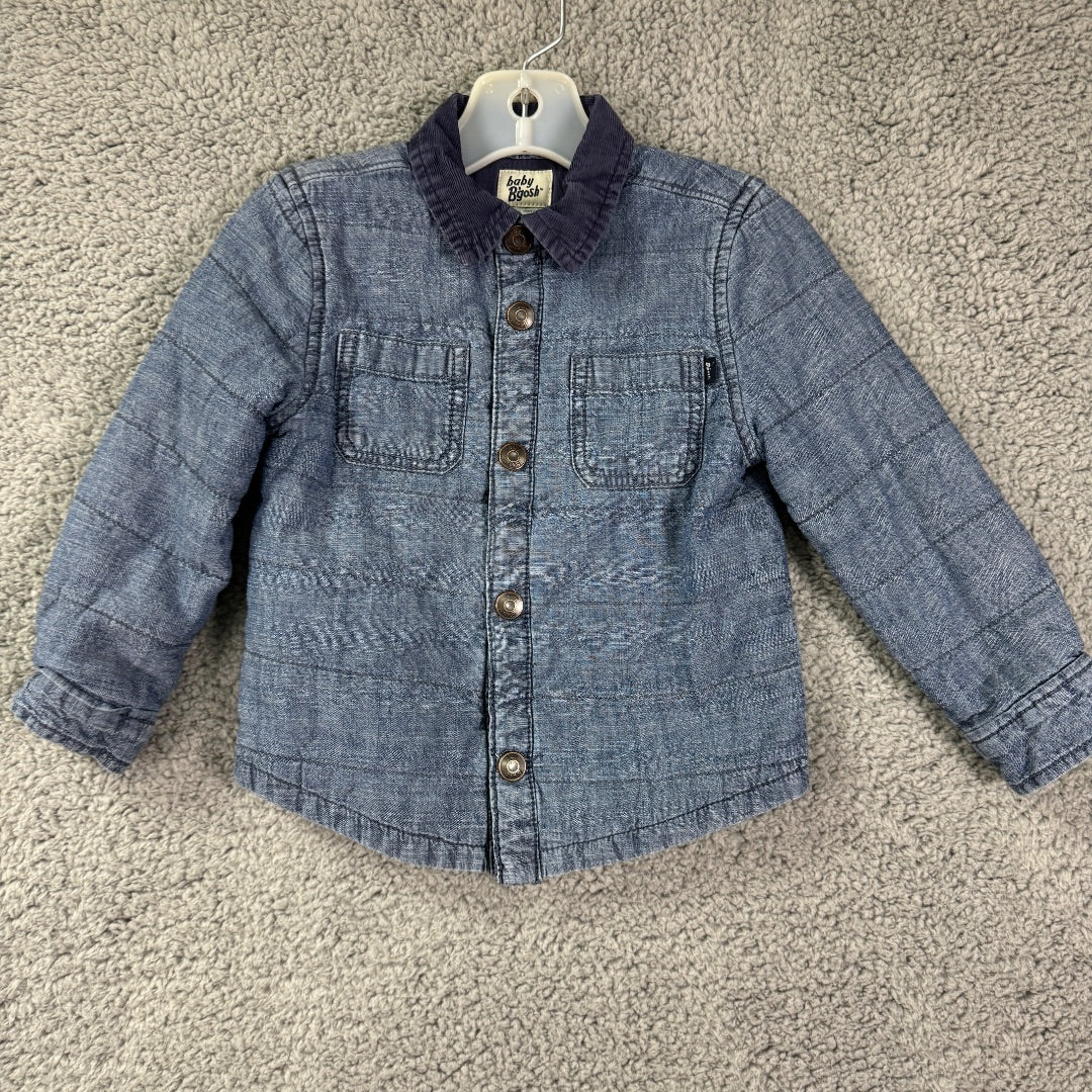 Baby B'Gosh Blue Button-Up Collared Shirt, Long Sleeve, 24mo