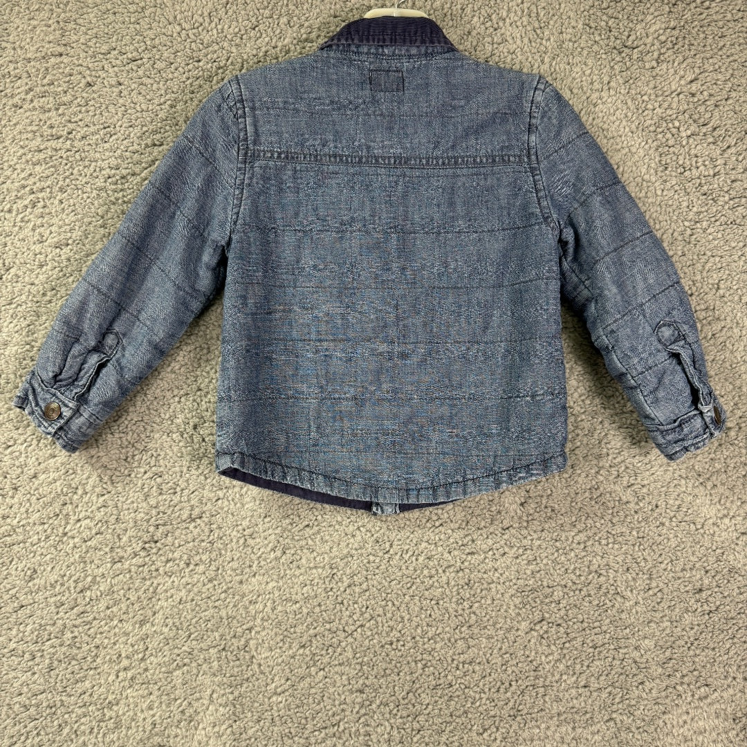 Baby B'Gosh Blue Button-Up Collared Shirt, Long Sleeve, 24mo