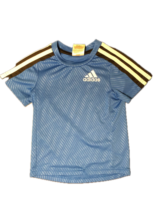 Adidas Shirt Blue, Black & white stripes