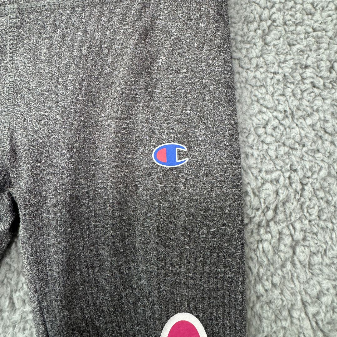 Champion Gray Leggings with Champion Logo on Leg, 2