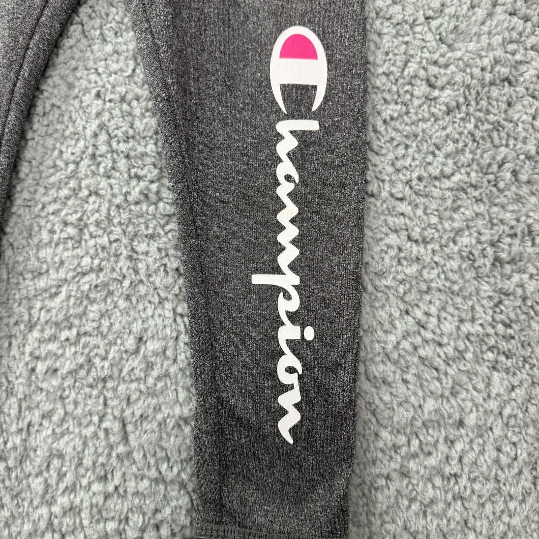 Champion Gray Leggings with Champion Logo on Leg, 2