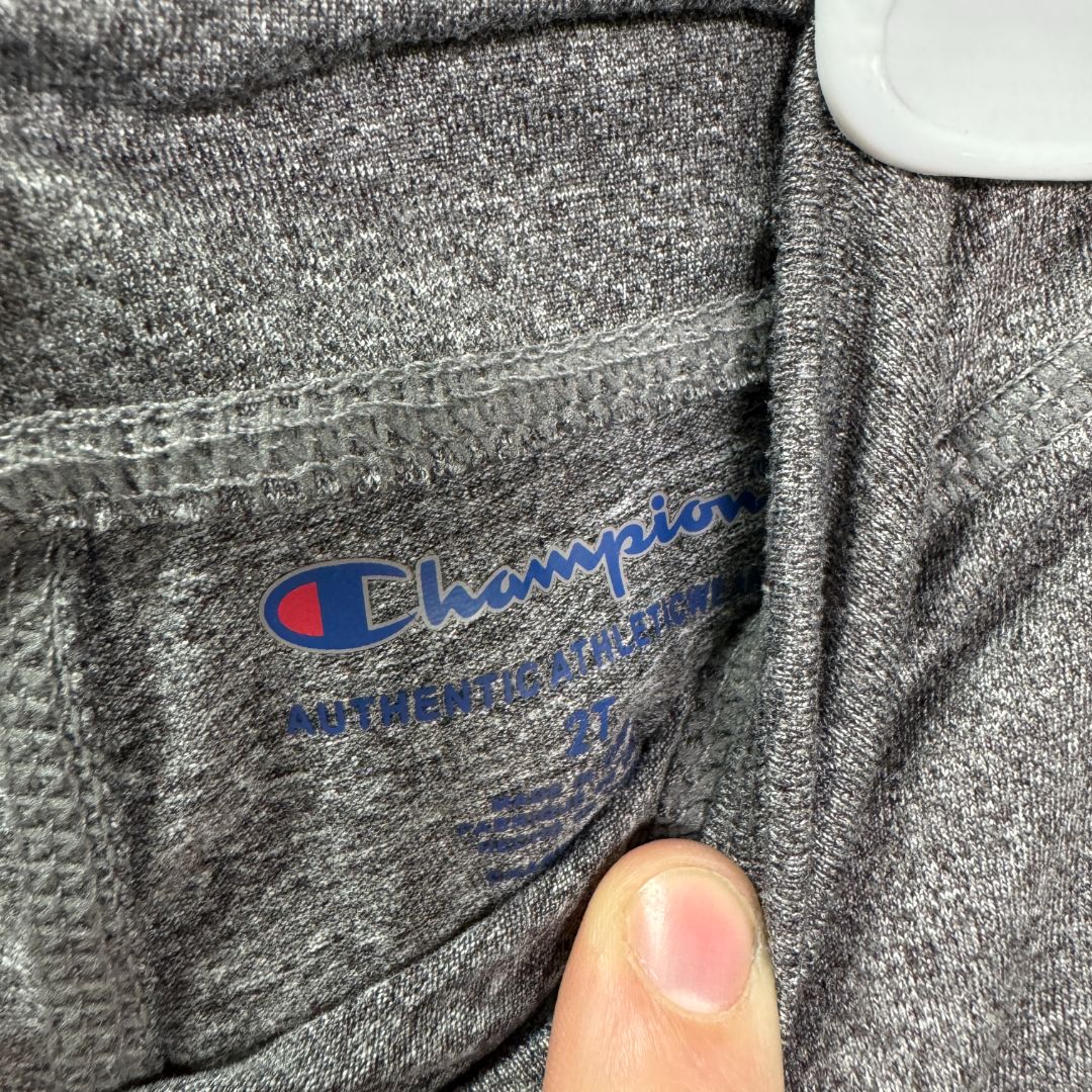 Champion Gray Leggings with Champion Logo on Leg, 2