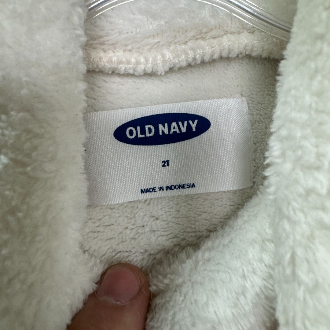 Old Navy White Fleece Pull-Over Turtle Neck, 2