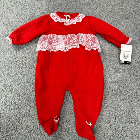 *NEW WITH TAGS Honors Baby Red and White 1 pc Pajamas