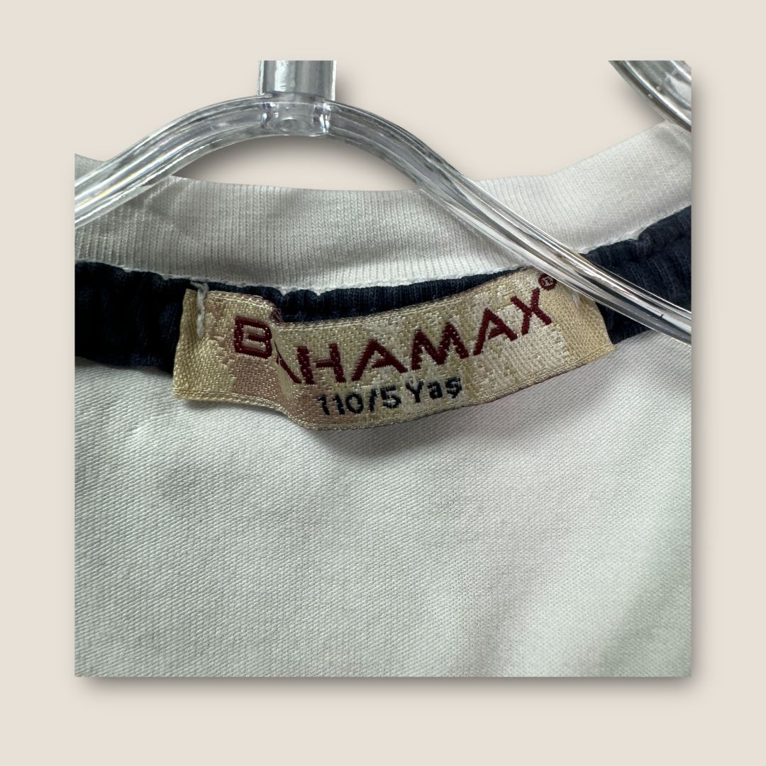 Bahamax White with Protruding Letters Long Sleeve Shirt, 4