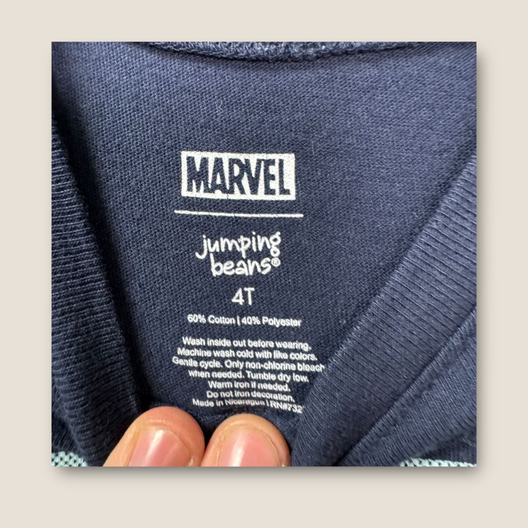 Marvel Navy Marvel Decal T-Shirt, 4