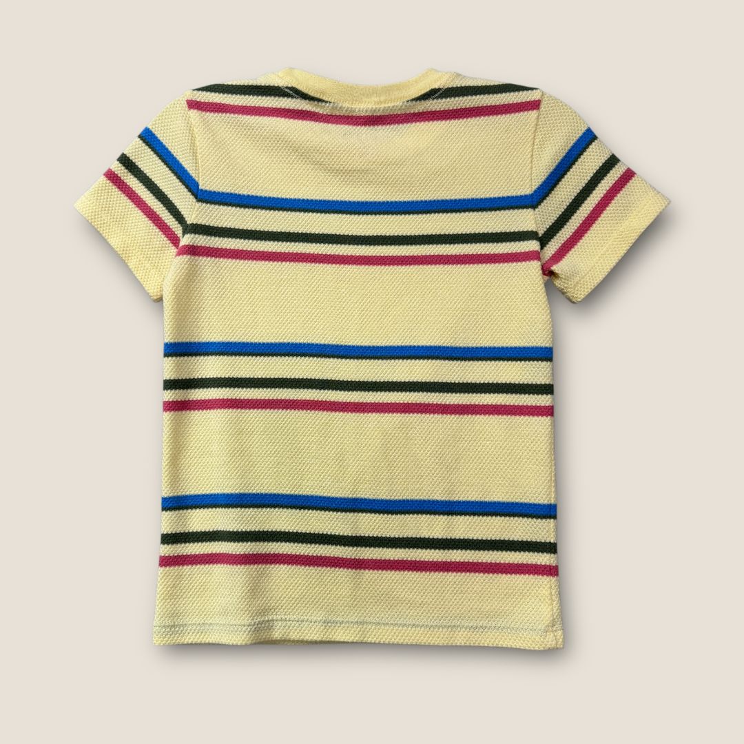 Cat and Jack Yellow with Colored Stripes Waffle T-Shirt, 4