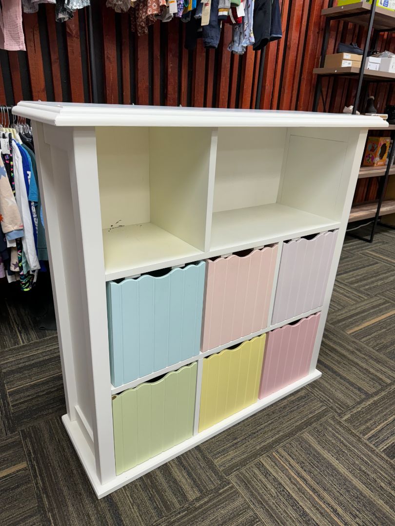 Cafe Kid White  Dresser with Colored Drawers, -