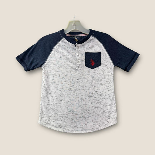 U.S. Polo Assn. White and Blue Button Polo, 5