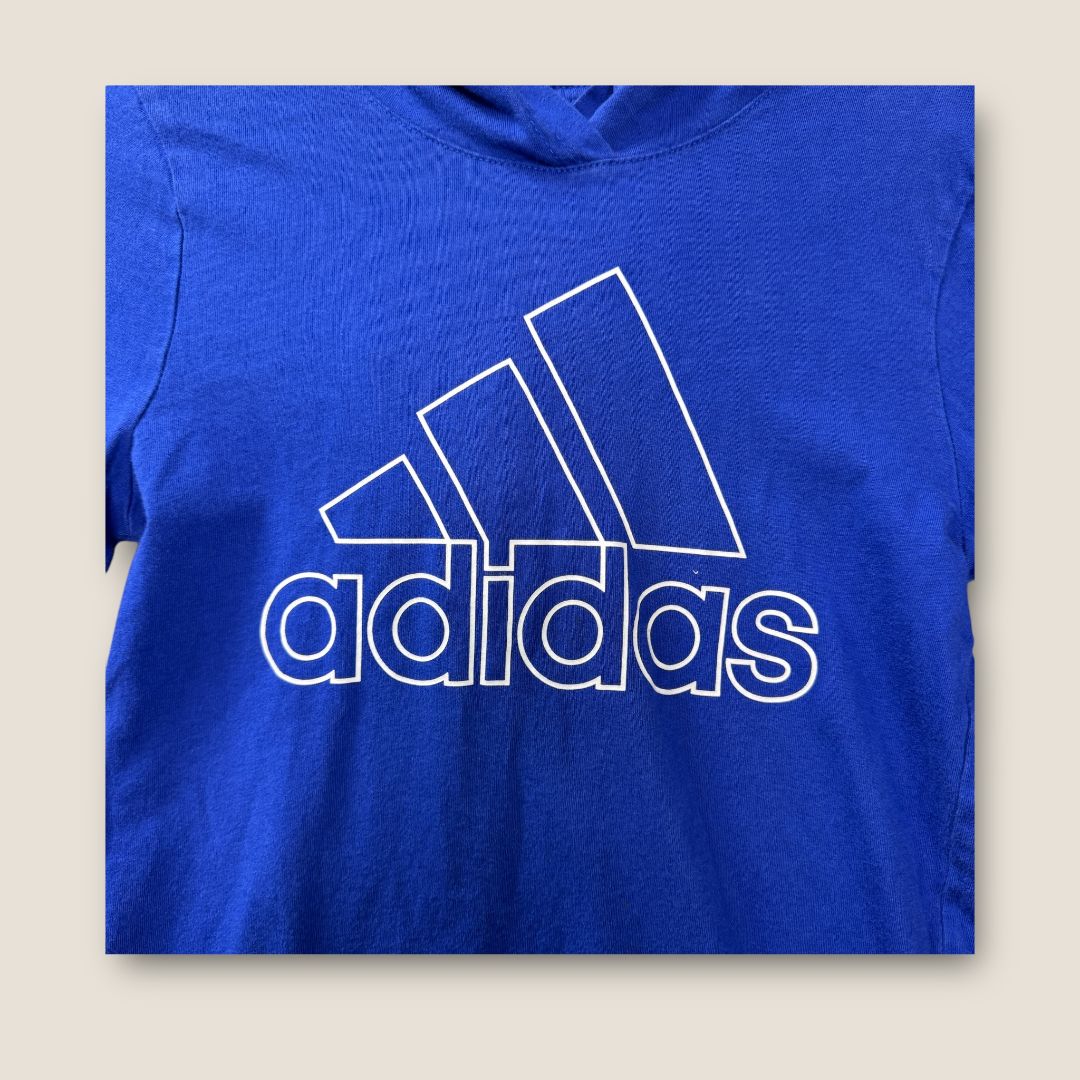 Adidas Blue with White Logo Hoodie, 6