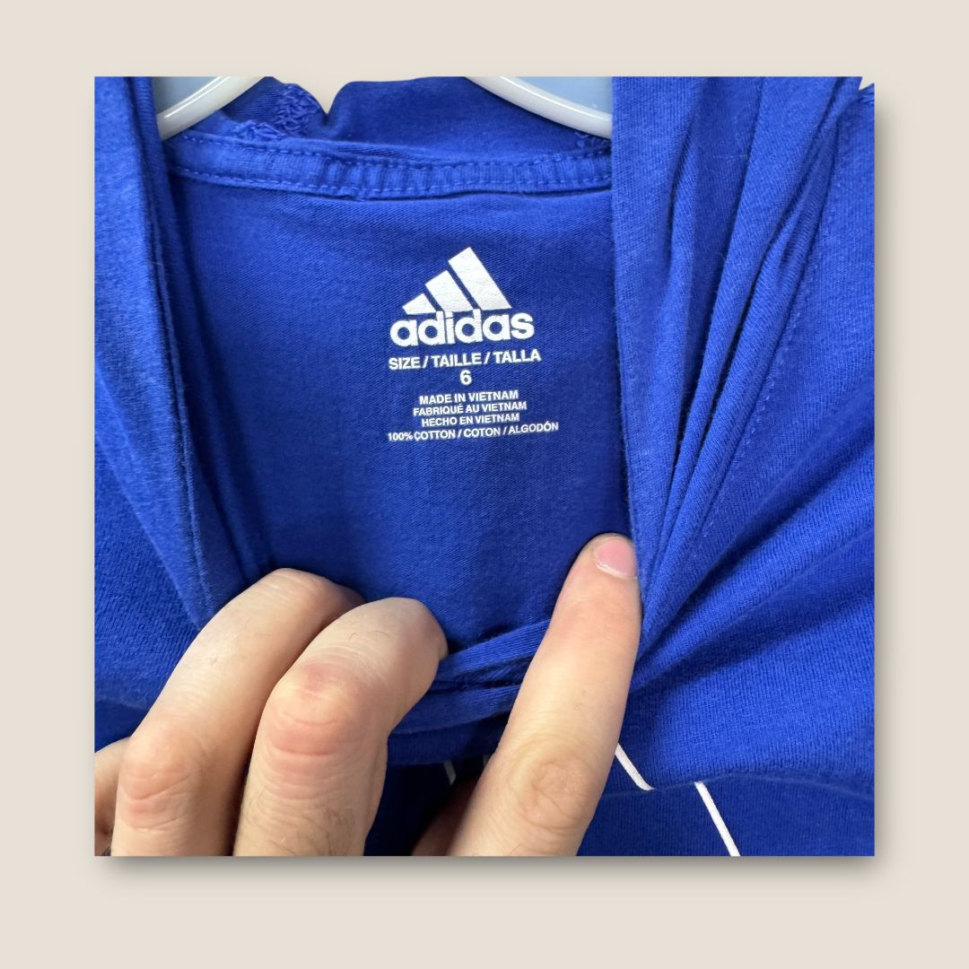 Adidas Blue with White Logo Hoodie, 6