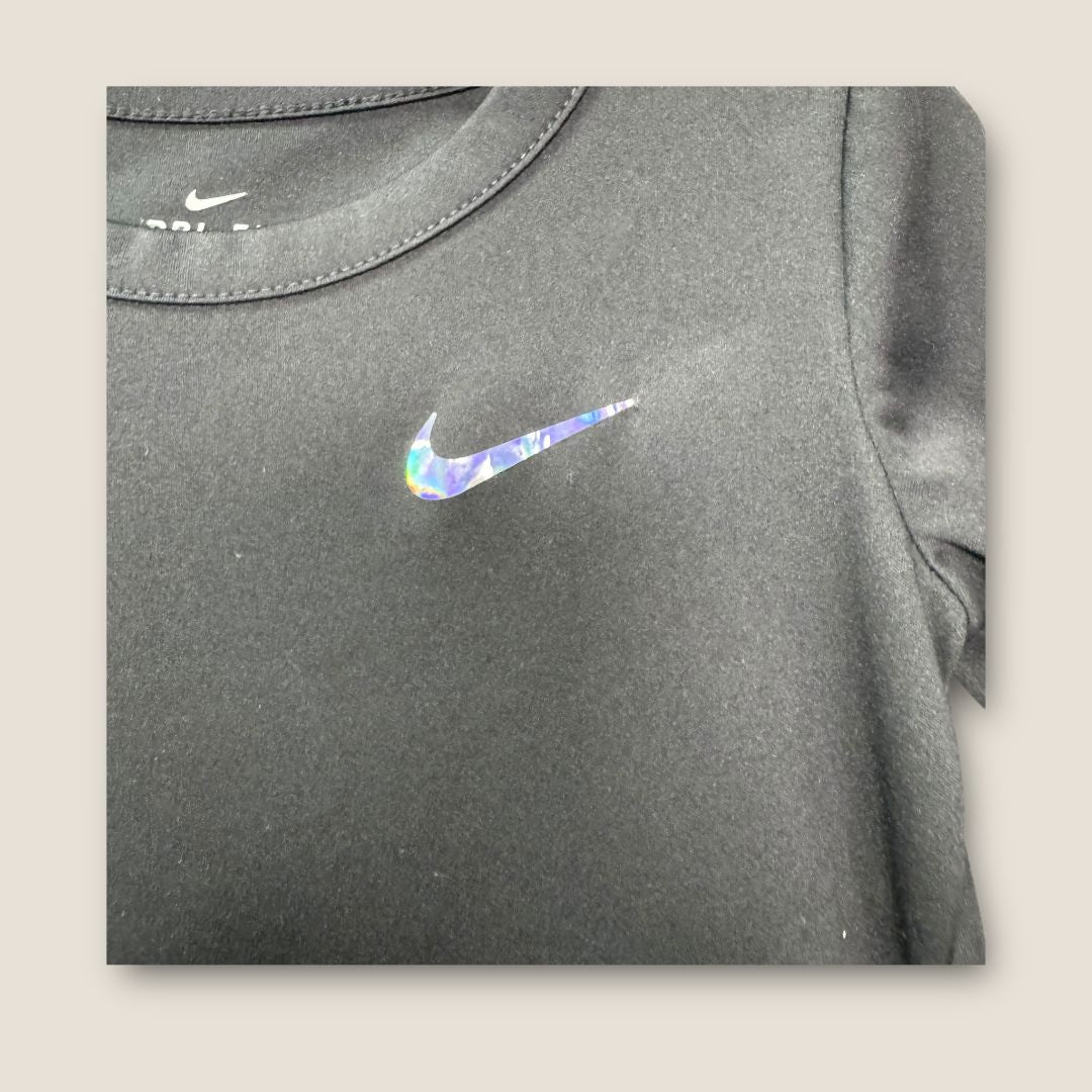 Nike Black with Shiny Logo Athletic Hoodie, 6