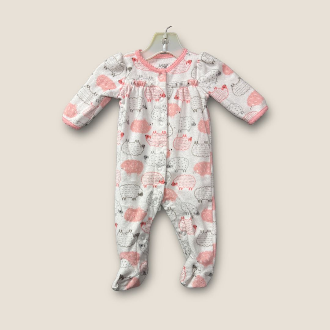 Just One you White White Pink Pjs With Lamb Print, 3m