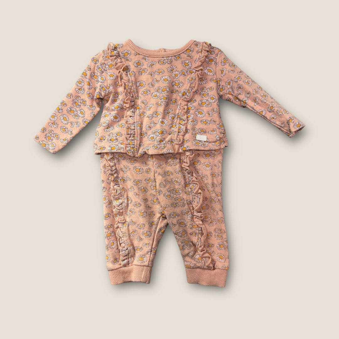 7 For All Man Kind Peach 2pcs Outfit, 0-3mo