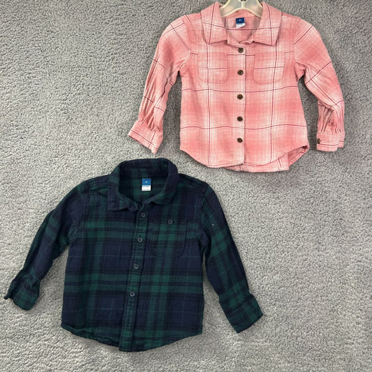 Old Navy Plaid Flannel Long Sleeve, Pack of 2 , 3