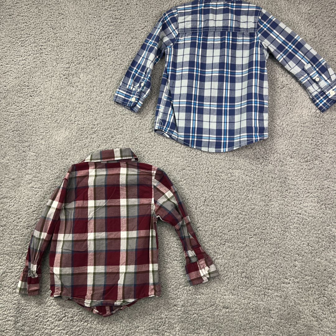 Osh Kosh, Garanimals Plaid Flannel Button Up Shirts, Pack of 2, 3