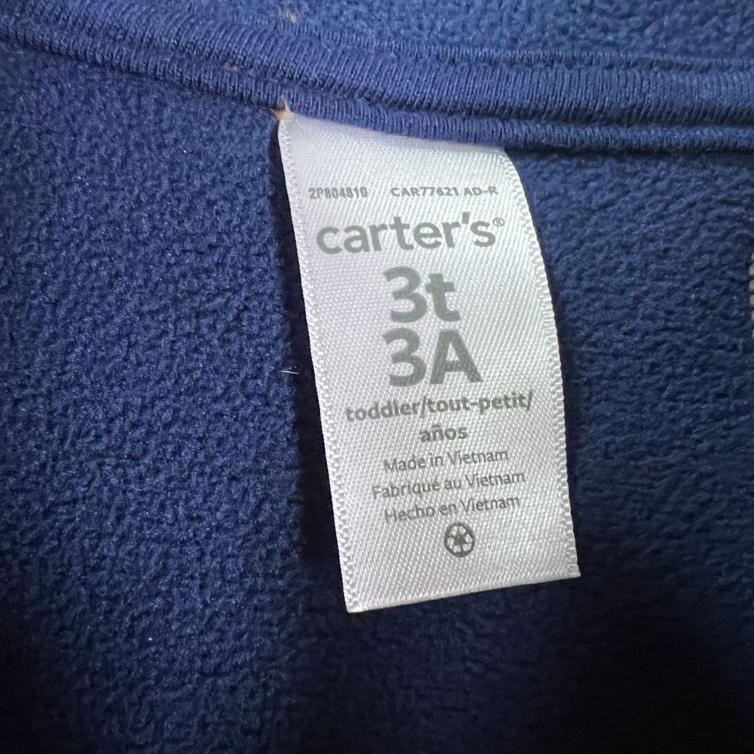 Carter's Brown and Blue Quater Zippered Sweater, 3