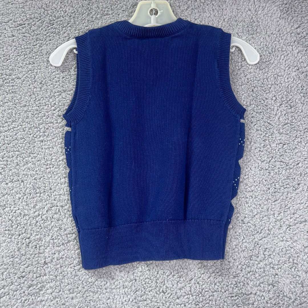 Old Navy Blue and White Pullover Vest, 3