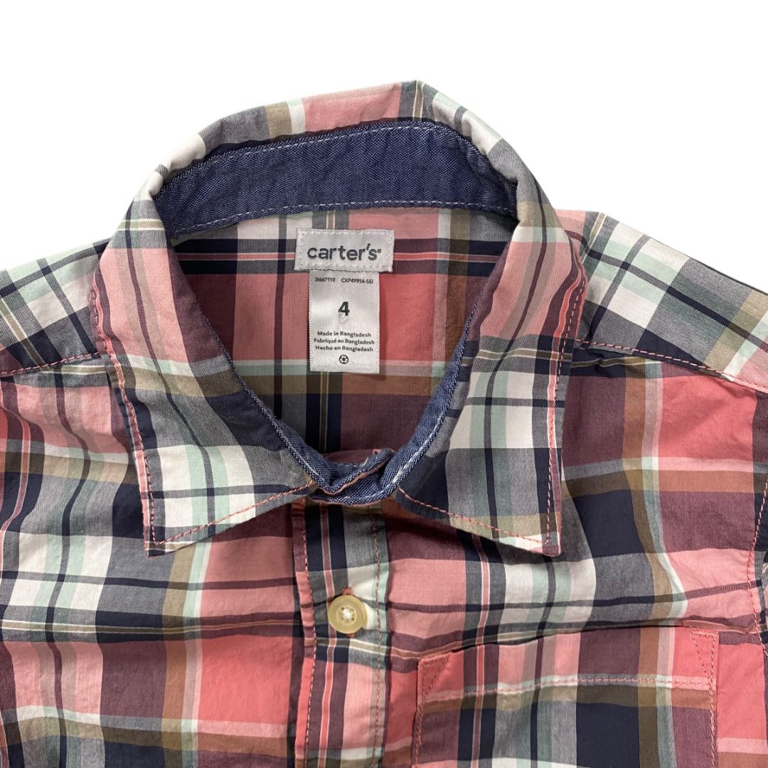 Carter Pink Plaid Button Down Shirt, 4