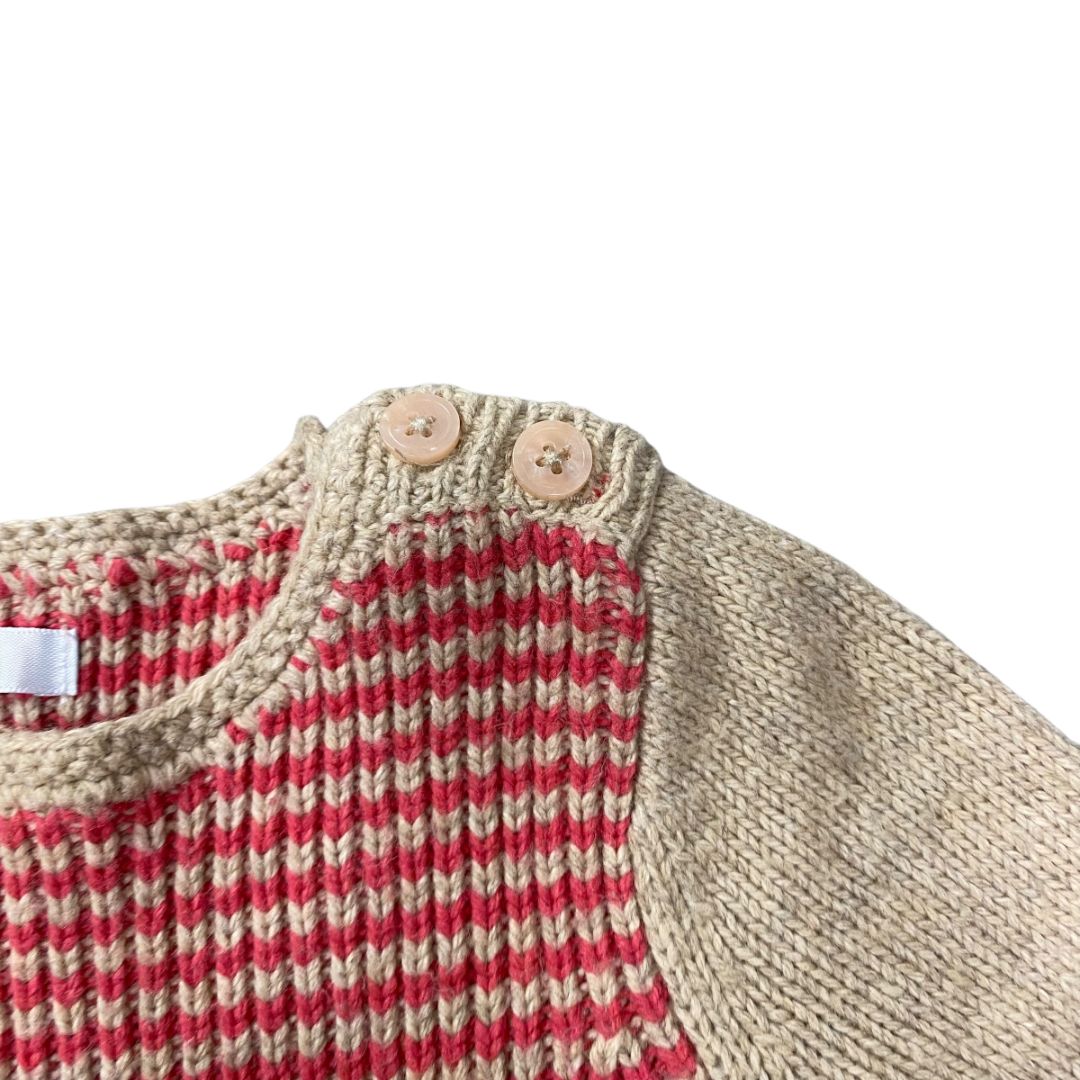 Mini Borden Tan Knit Sweater Dress, 18m