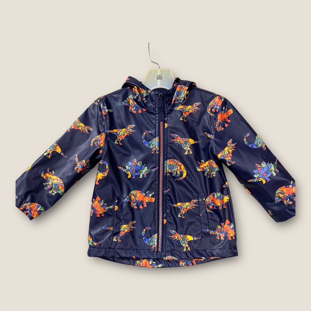 Little Me Dark Blue Dino Rain coat, 18mo