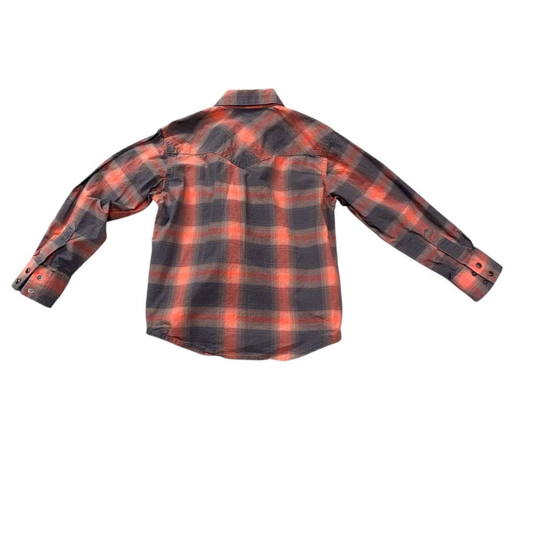 Wranglers Red Dark Red Plaid Button Down, 4