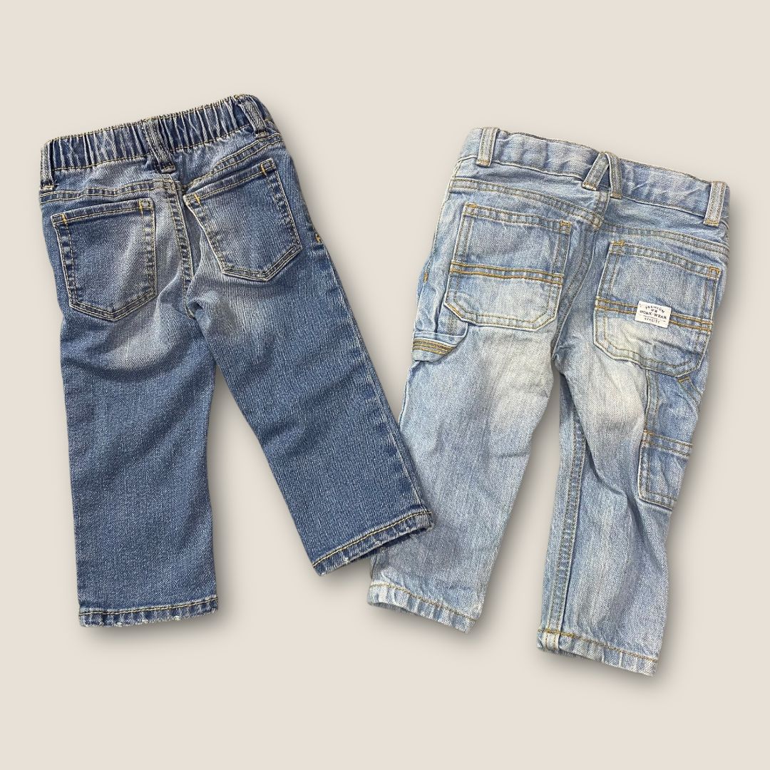 Mixed Blues 2 pack White Open Jeans