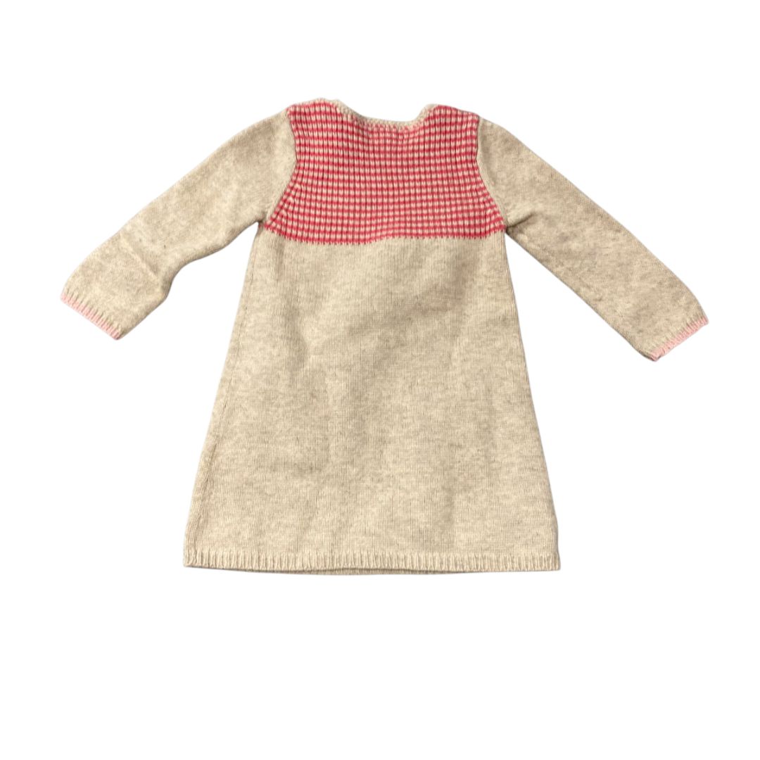 Mini Borden Tan Knit Sweater Dress, 18m