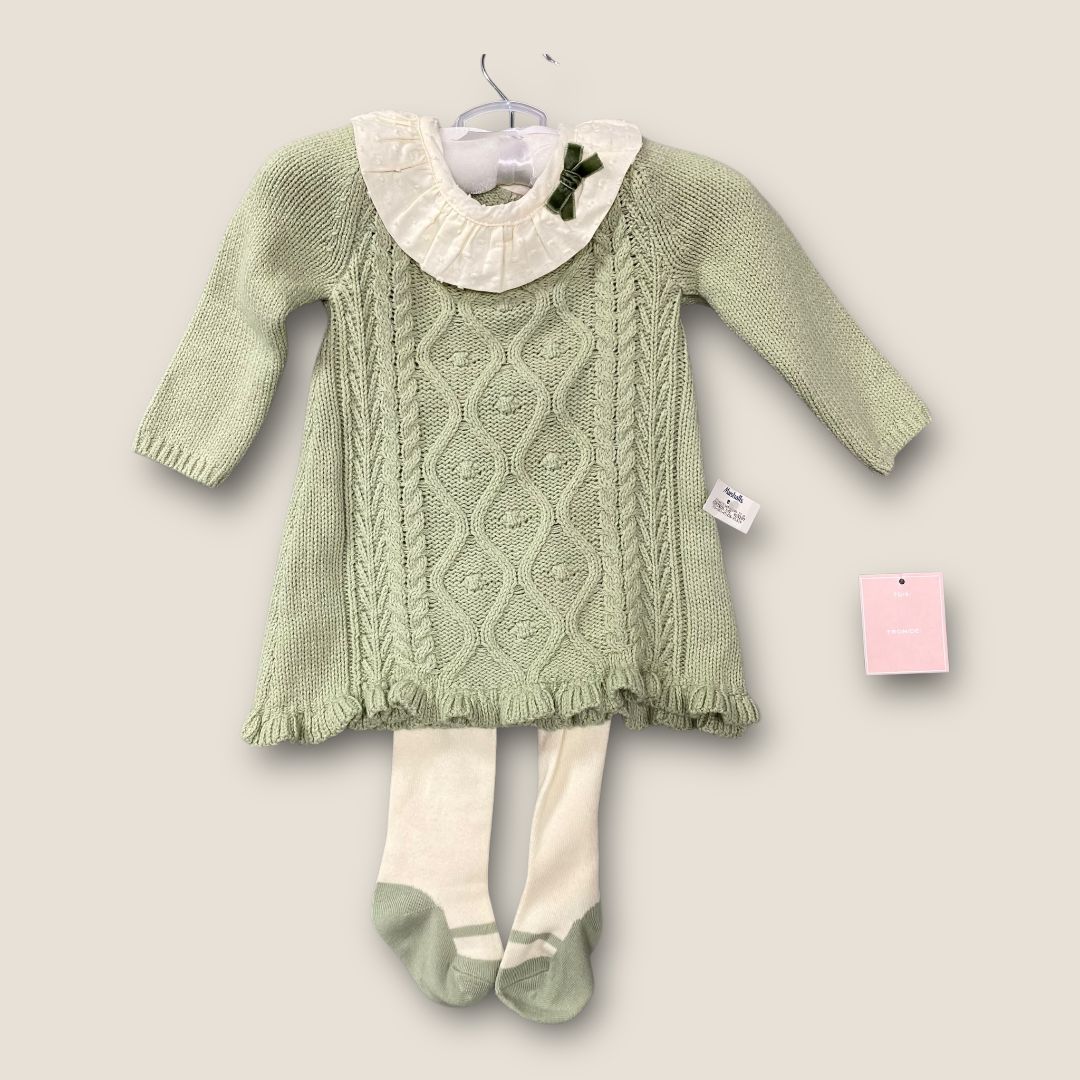 shabby Chic green New with Tags 2 pc Green sweater outfit with Tights, 3m