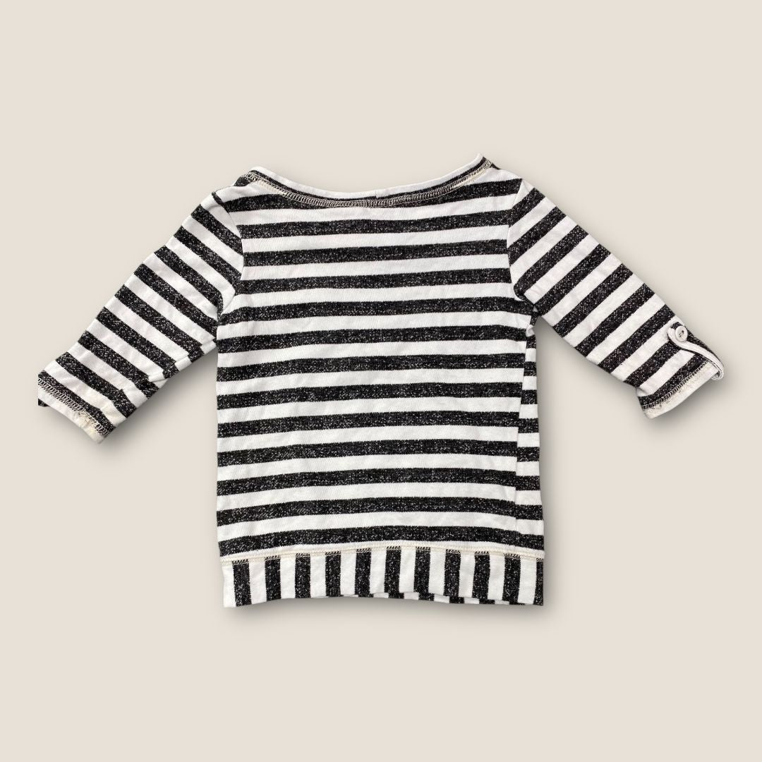 Miken White and Black FLAWED White Long sleev shirt with Black stripes, 2