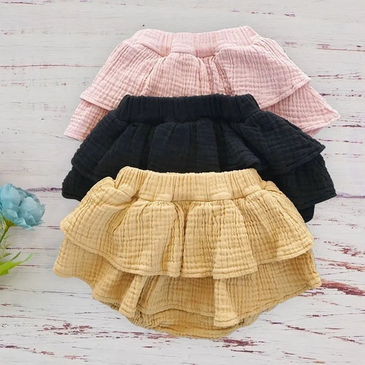 Organic Cotton Baby Girl Shorts Summer Ruffle Bloomer Shorts for Girls Toddler