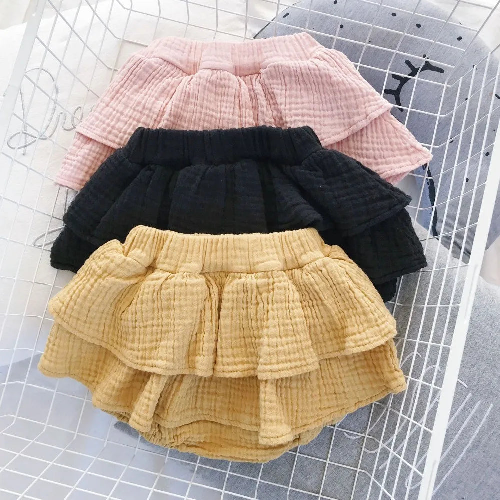 Organic Cotton Baby Girl Shorts Summer Ruffle Bloomer Shorts for Girls Toddler