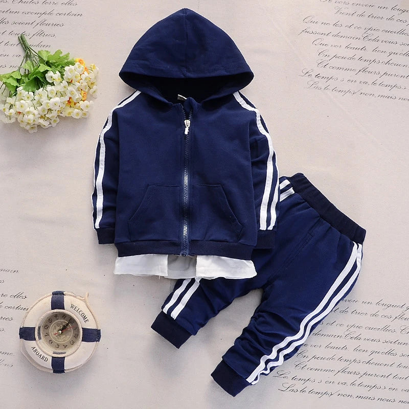 New Spring Autumn Baby Casual Tracksuit Children Boys Girls Hoodies Pants 2Pcs/Sets Kid Cotton Clothing Infant Fashion Sportwear