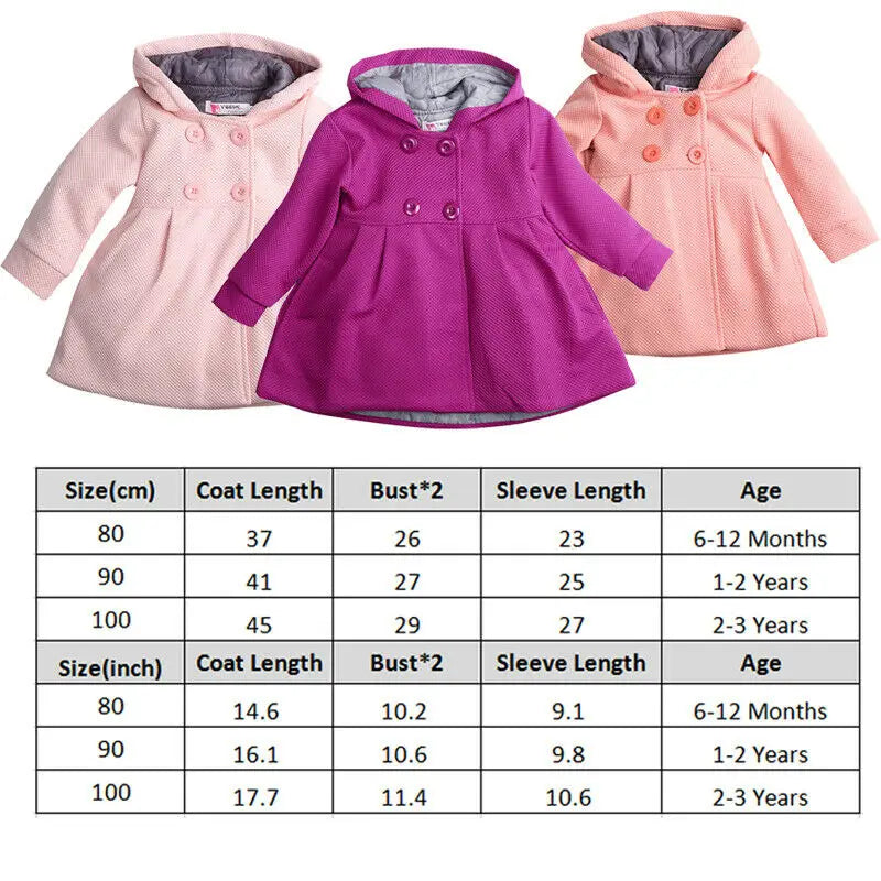 0-36m Baby Girls Coats Autumn Winter Kid Girls Clothes