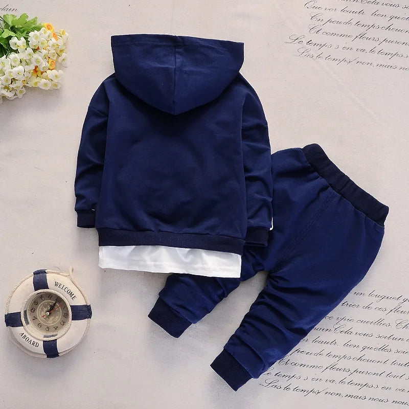 New Spring Autumn Baby Casual Tracksuit Children Boys Girls Hoodies Pants 2Pcs/Sets Kid Cotton Clothing Infant Fashion Sportwear