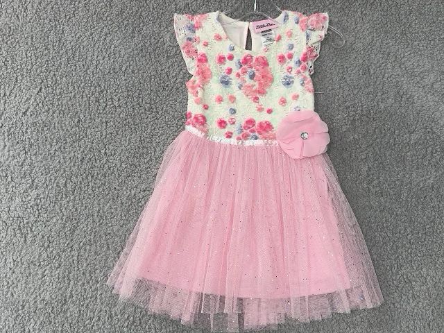 Little Lass Pink Pink Flower Dress, 2